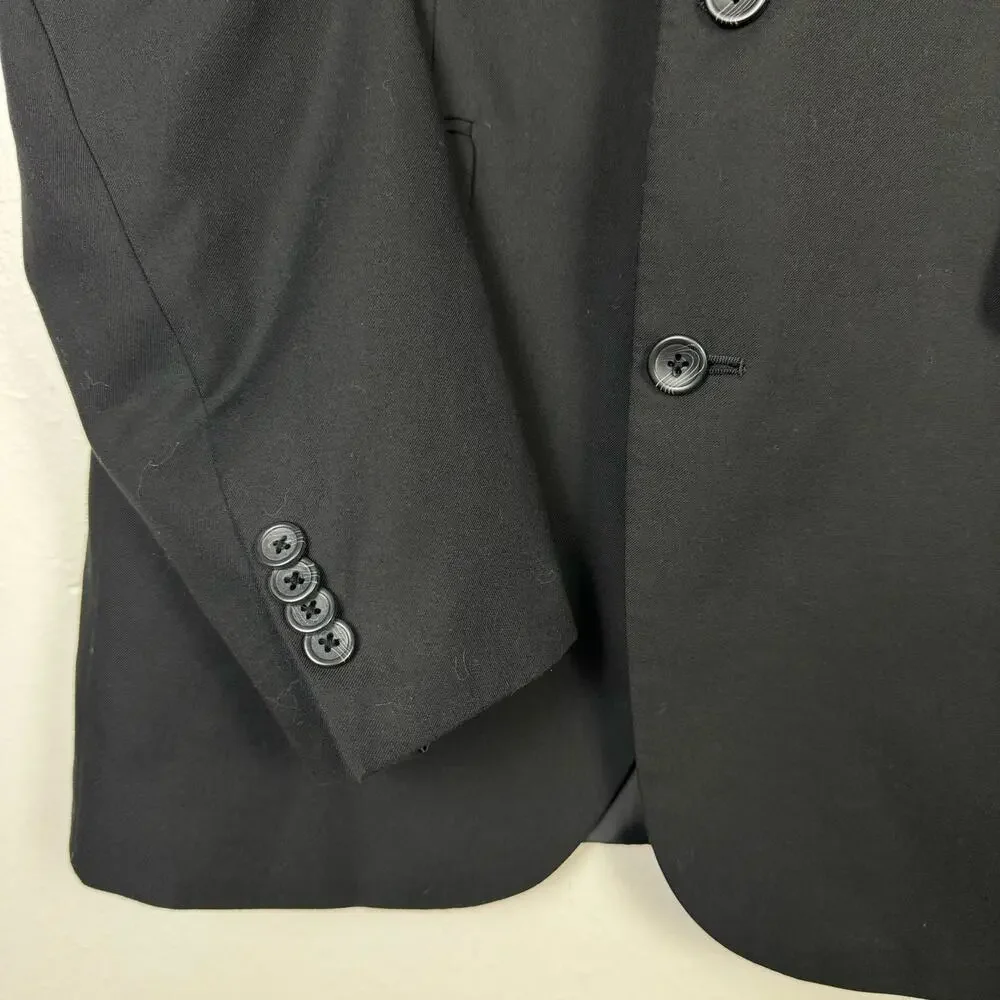 Kenneth Cole Reaction | 40L Black 2 Button Notch Collar Sports Coat Suit Blazer